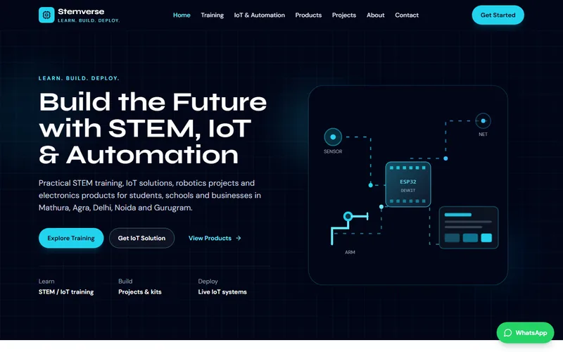 Stemverse STEM, IoT and robotics website for Mathura, Agra and Delhi NCR
